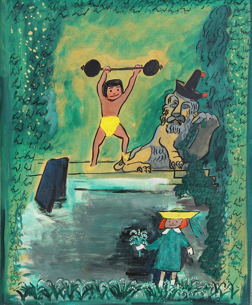 Appraisal: LUDWIG BEMELMANS AMERICAN - Casein on Carton Pepito the Weightlifter