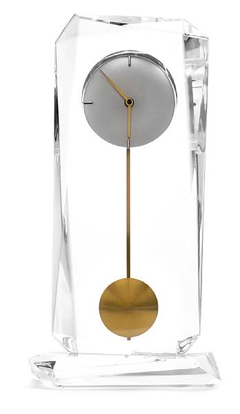 Appraisal: An acrylic mantel clock with stand height of clock in