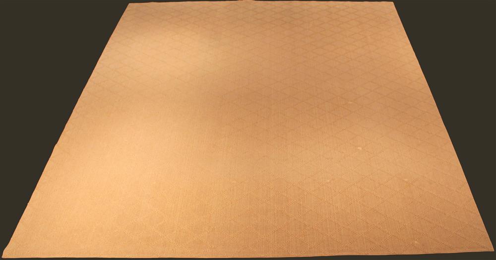 Appraisal: LARGE CONTEMPORARY BEIGE DIAMOND PATTERNED RUG with raised diamond pattern