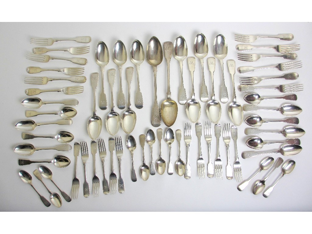 Appraisal: A part suite of Victorian silver cutlery comprising pair of