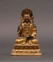 Appraisal: Sino-Tibetan ca th th Century A seated Sino-Tibetan gilt bronze