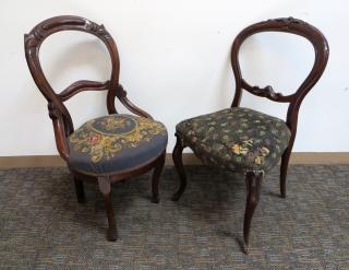 Appraisal: Two Upholstered Victorian Fancy Chairs Two Upholstered Victorian Fancy Chairs