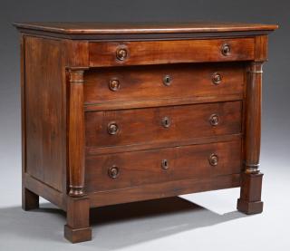 Appraisal: French Empire Style Carved Cherry Commode late French Empire Style