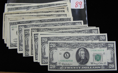 Appraisal: TOTAL FACE VALUE OF U S BILLS FEDERAL RESERVE NOTES