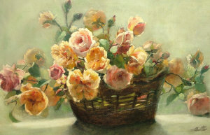 Appraisal: European School th century- Still life of roses in a