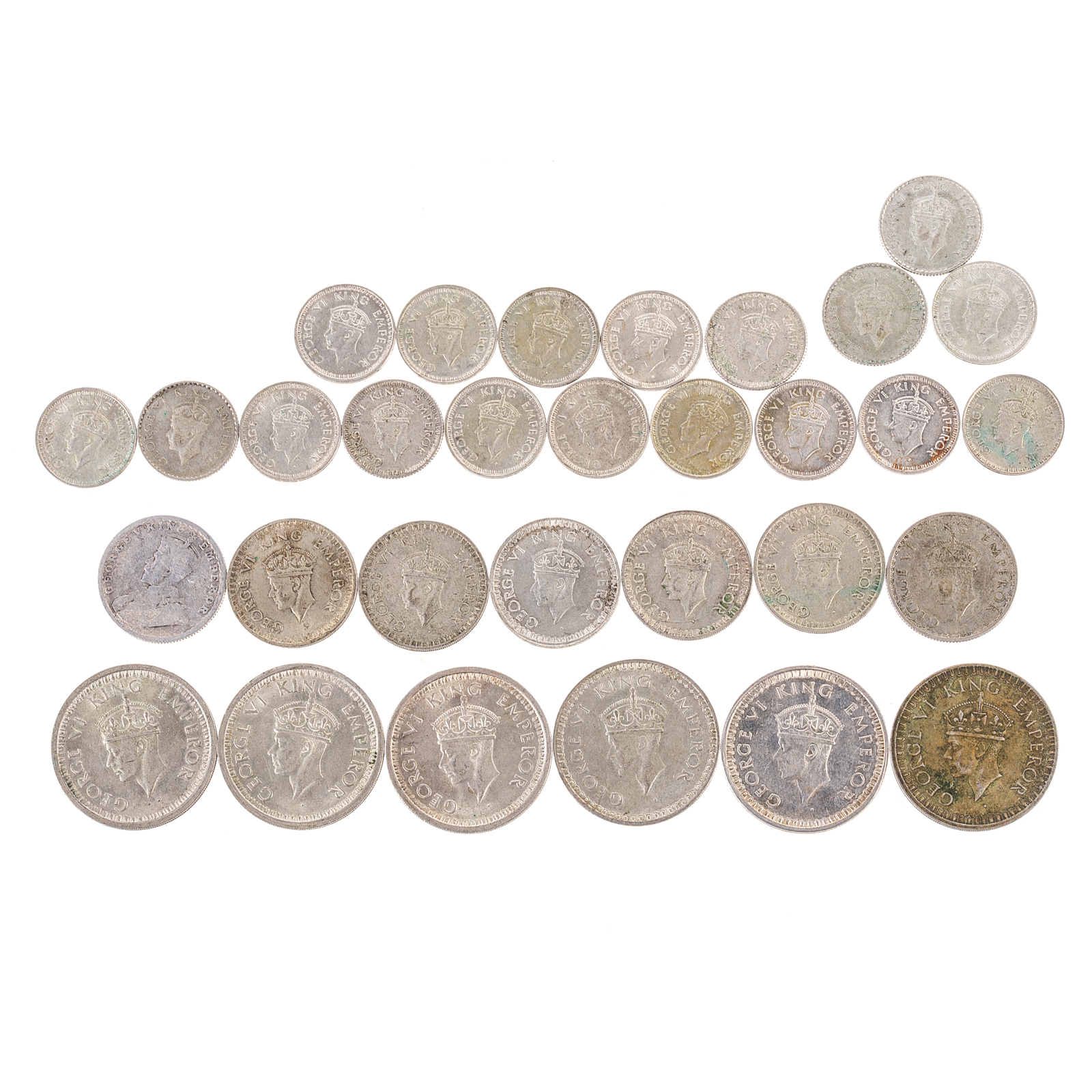 Appraisal: COLLECTION OF SILVER INDIAN RUPEES From the period of British