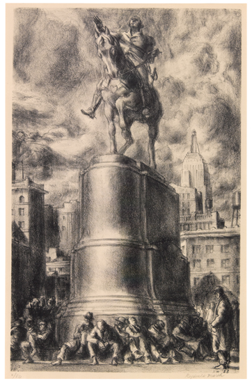 Appraisal: REGINALD MARSH Union Square Lithograph x mm x inches full