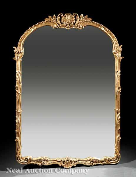 Appraisal: A George II-Style Gesso and Giltwood Mirror arched mirror plate