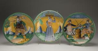 Appraisal: French hand painted ceramic bowls w Group of three French