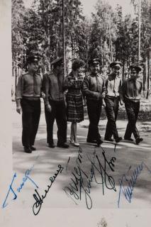 Appraisal: SIGNED PHOTOGRAPH OF THE FIRST SIX SOVIET COSMONAUTS SIGNED PHOTOGRAPH