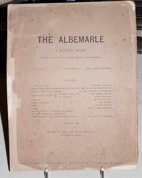 Appraisal: Original Print Whistler Single issue of ''The Albemarle a Monthly