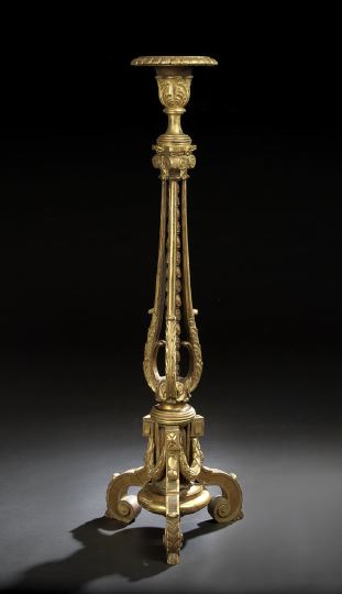 Appraisal: Italian Carved Giltwood Torchere third quarter th century the circular