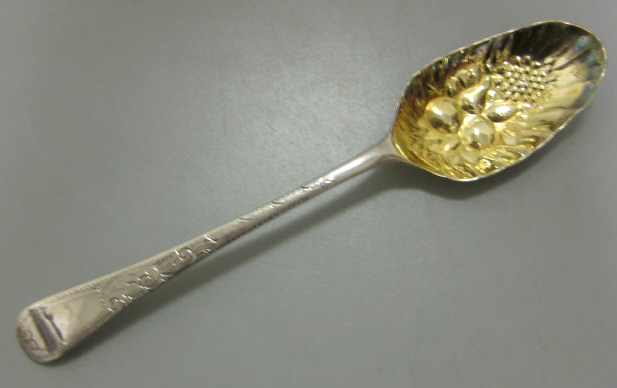 Appraisal: RICHARD CROSSLEY LONDON Georg III English silver berry spoon later