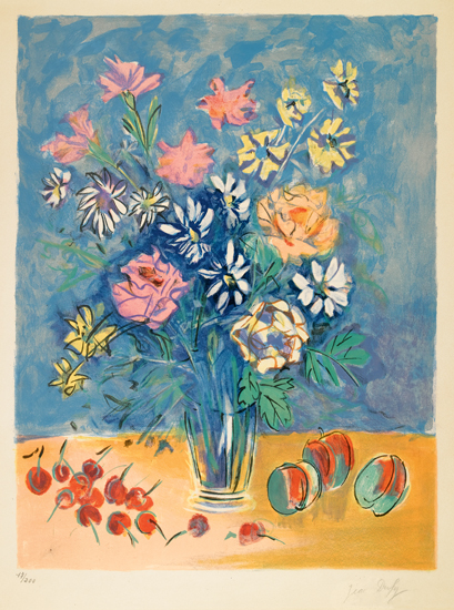 Appraisal: JEAN DUFY Bouquet de fleurs Color lithograph circa x mm