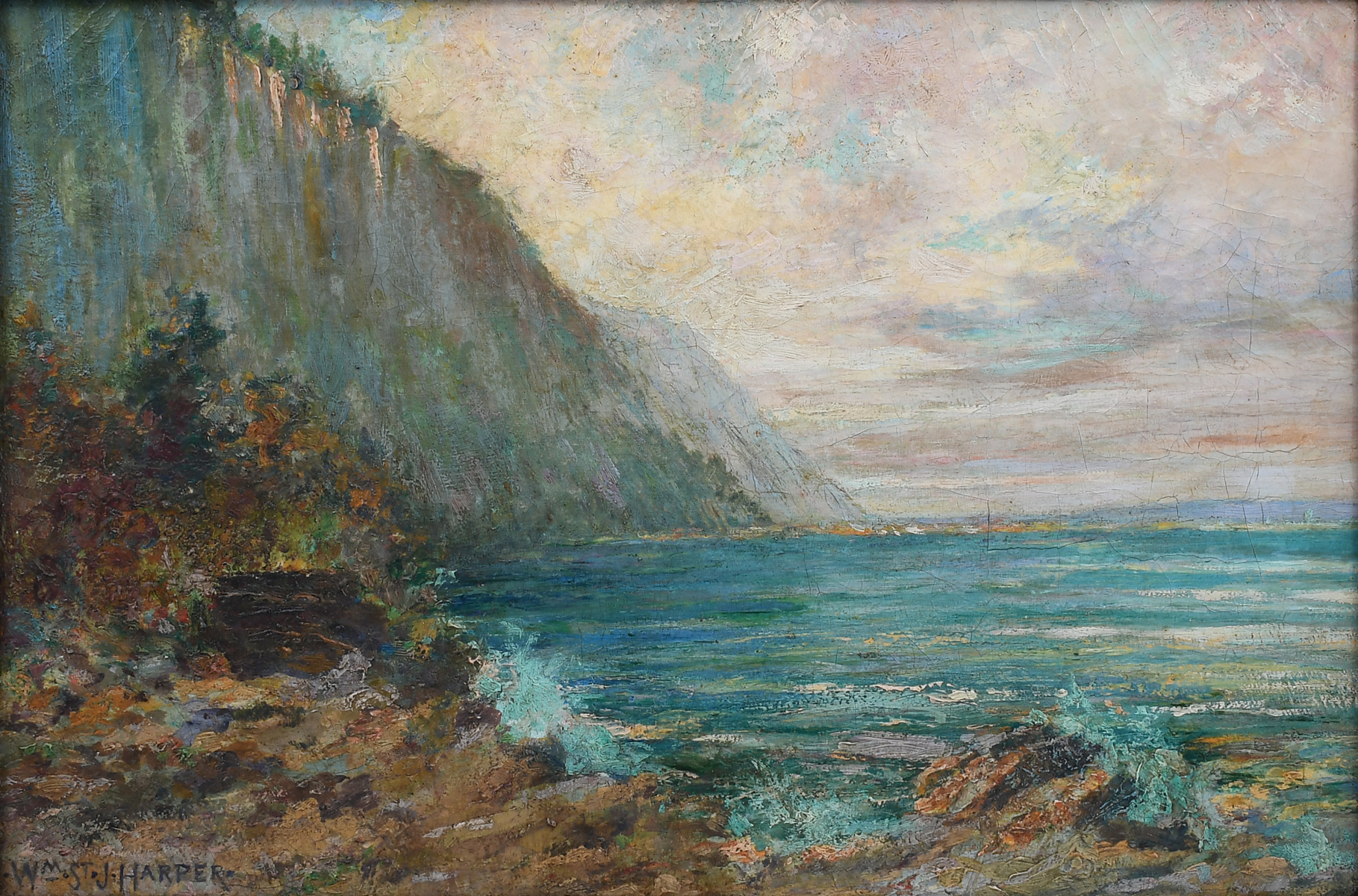 Appraisal: HARPER William St John American - Coastal Landscape with Cliffs