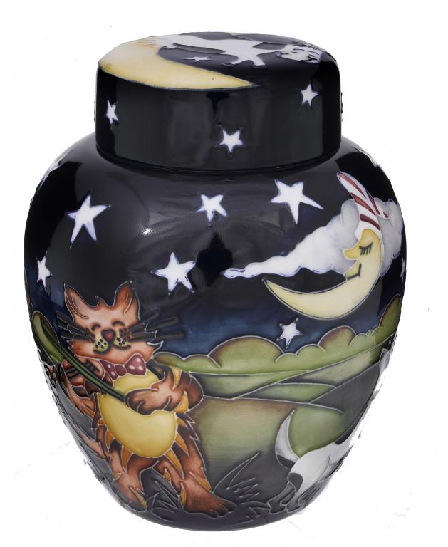 Appraisal: A MOORCROFT HEY DIDDLE DIDDLE GINGER JAR AND COVER DESIGNED