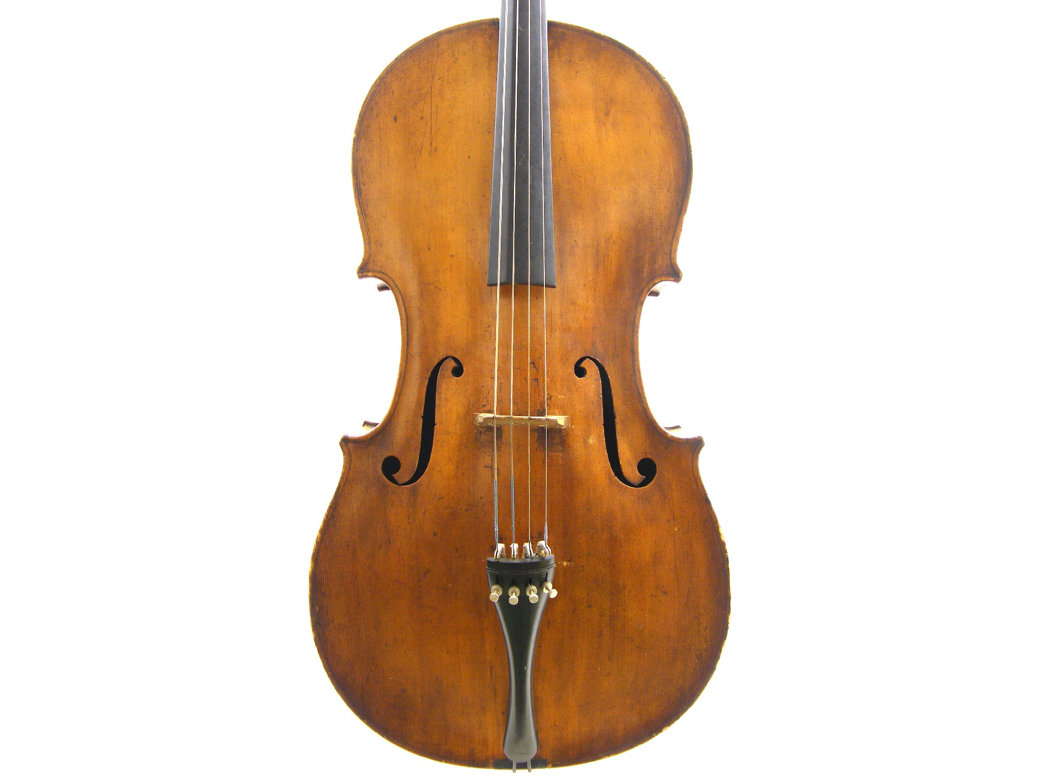 Appraisal: th century German Saxony violoncello unlabelled the two piece back