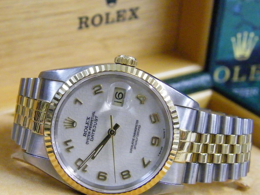 Appraisal: Rolex Oyster Perpetual Datejust steel and gold gentleman's wristwatch reference