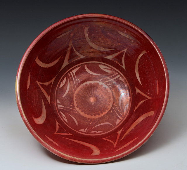 Appraisal: Alan Caiger-Smith British b Bowl brush work motifs in red