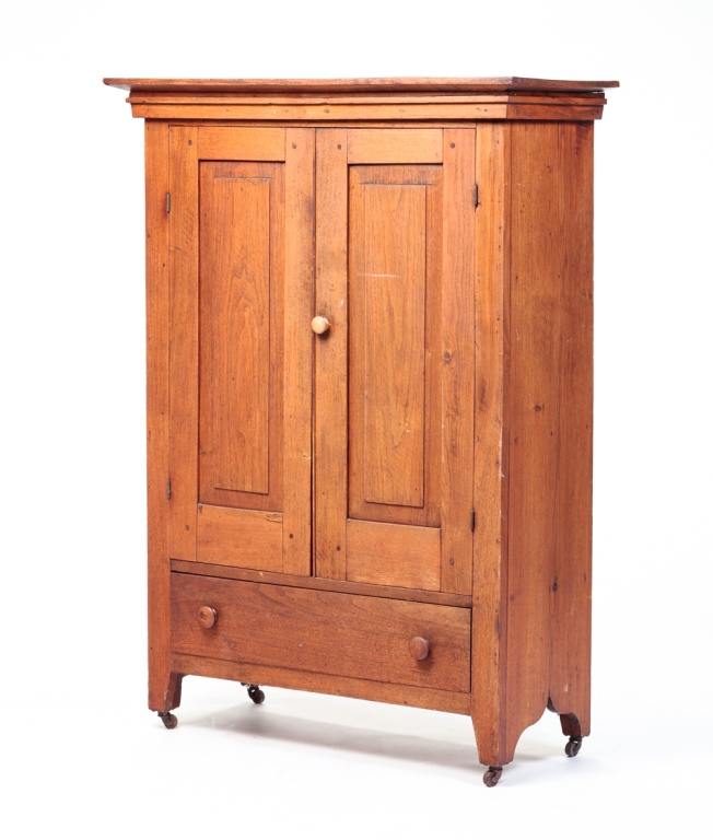 Appraisal: AMERICAN JELLY CUPBOARD Mid th century walnut with pine secondary