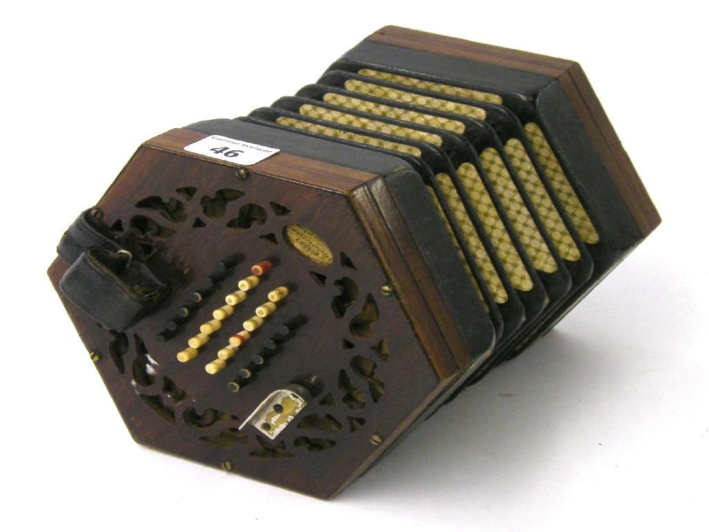 Appraisal: Lachenal Co four row English concertina with forty-eight bone buttons