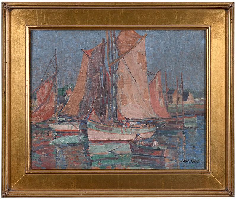 Appraisal: Edgar Payne American - Sailboats in the Harbor signed lower