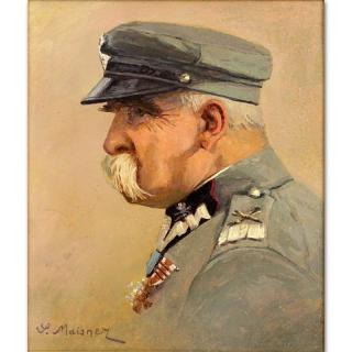 Appraisal: Salomon Maisner Poland - Oil on cardboard Officer Signed lower