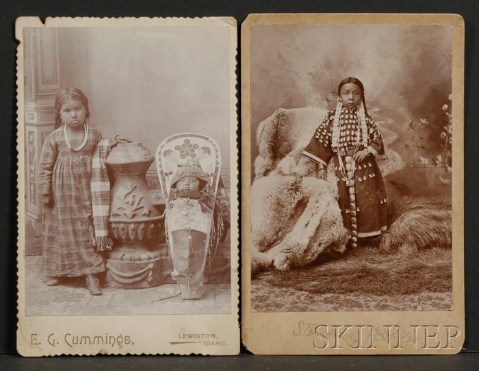 Appraisal: Two Cabinet Card Photographs of Indian Children the first by