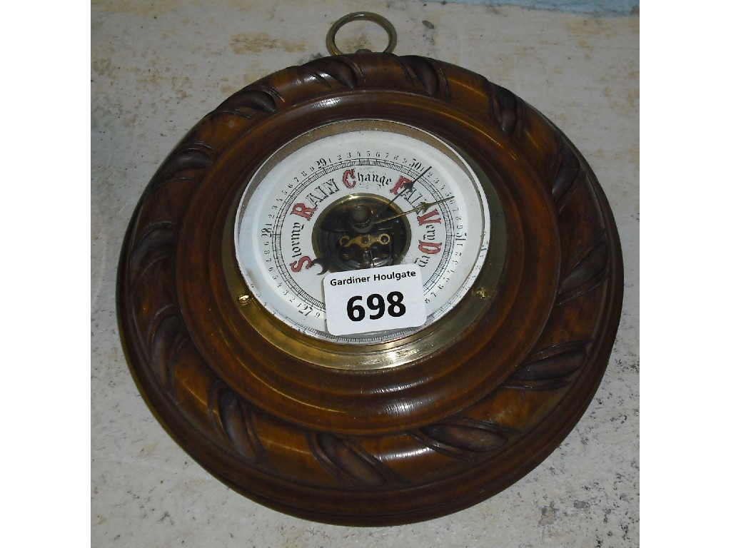 Appraisal: Walnut circular barometer