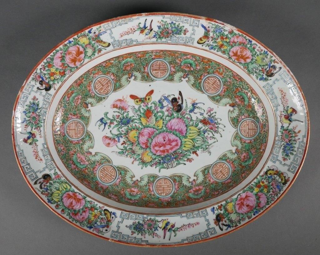 Appraisal: c Chinese export rose canton porcelain platter similar to rose