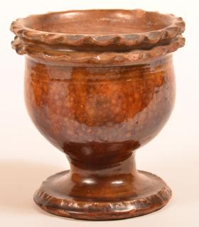 Appraisal: Pennsylvania Mottle Glazed Redware Planter Pennsylvania th Century Mottle Glazed