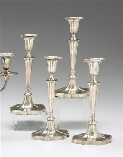 Appraisal: Set of four English sterling silver candlestickshawksworth eyre co ltd