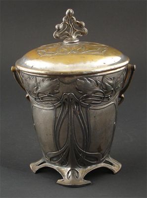 Appraisal: A W M F electroplated biscuit barrel and cover cast