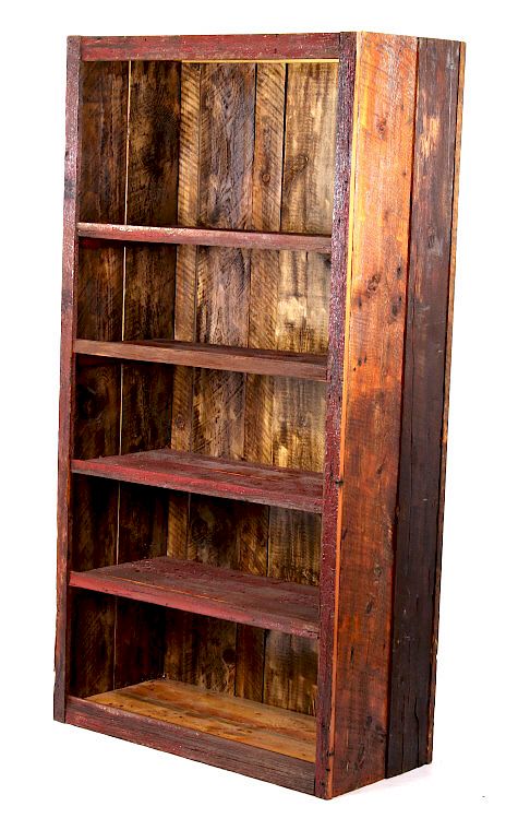 Appraisal: Antique Rough Sawn Four Shelf Wood Cabinet Featured in this