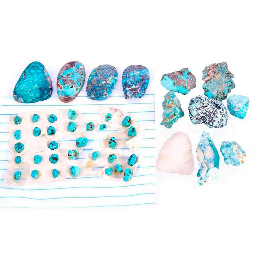 Appraisal: SOUTHWEST TURQUOISE Jeweler's group of miscellaneous turquoise