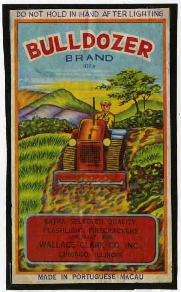 Appraisal: Bulldozer -Pack Firecracker Label Class Wallace Clark in Chicago Illinois