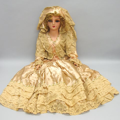 Appraisal: Compo cloth boudoir doll Crazing and crack on neck seam