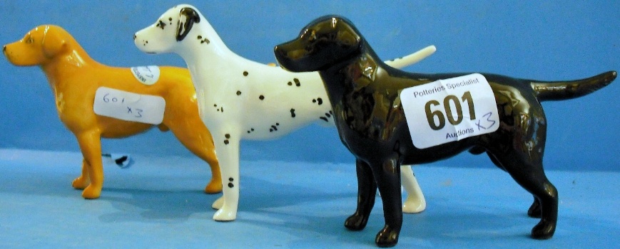 Appraisal: Beswick Black Labrador Golden Labrador and Dalmation all boxed