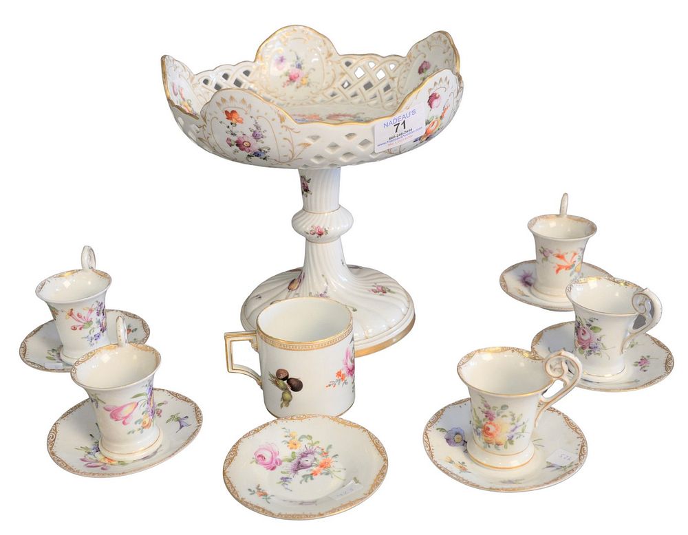 Appraisal: piece German Porcelain Lot to include one Meissen cup height