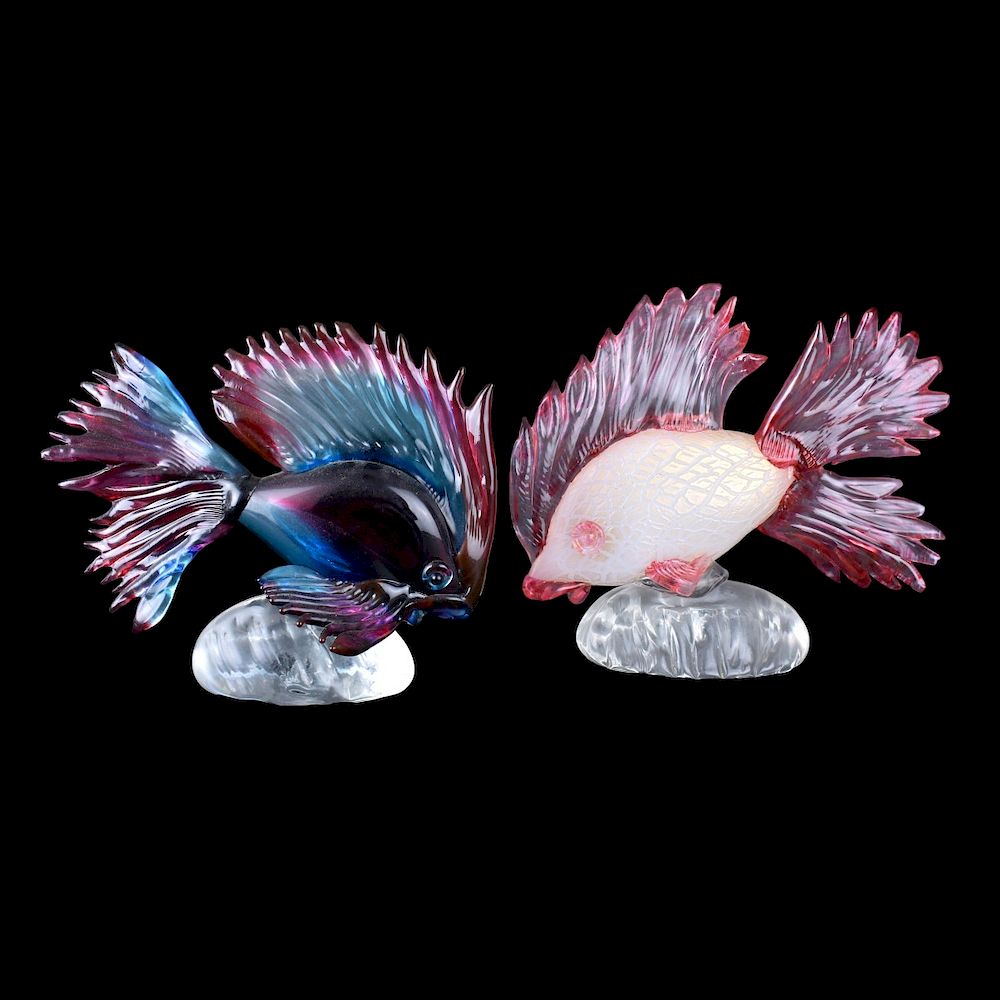 Appraisal: Two Murano Glass Fish Figurines Two Murano Glass Fish Figurines