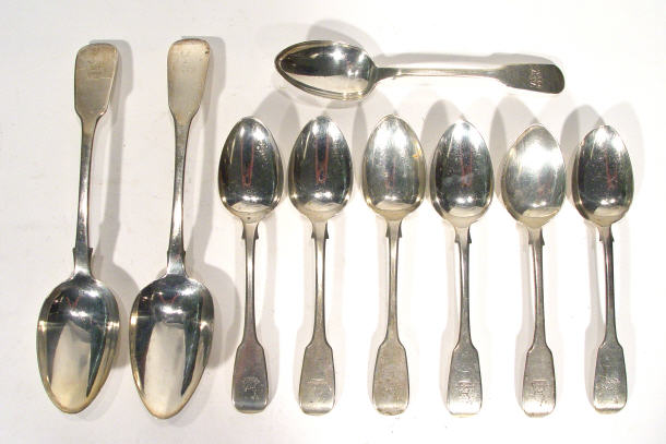 Appraisal: Set of six early Victorian silver spoons together with an