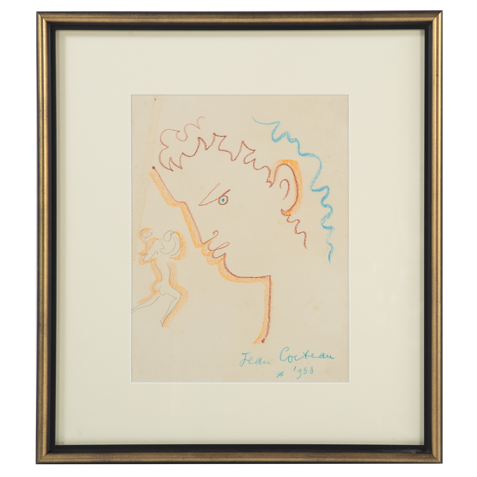 Appraisal: JEAN COCTEAU PROFILE OF A MAN LITHOGRAPH French - Lithograph