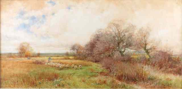 Appraisal: HENRY JOHN SYLVESTER STANNARD - A country landscape with shepherd