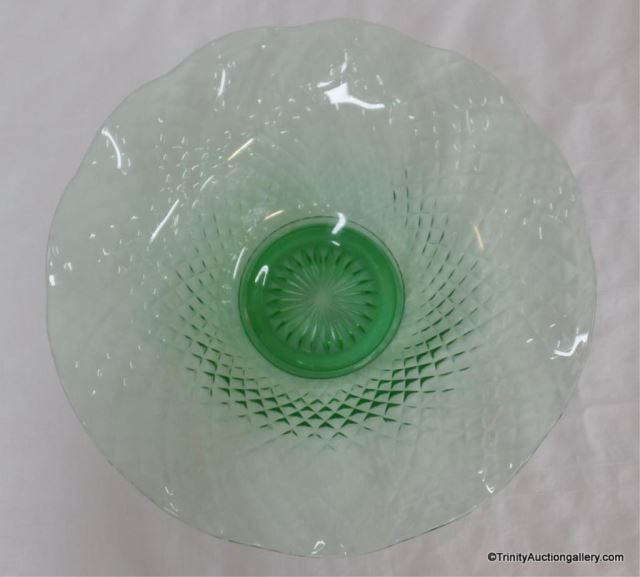 Appraisal: Imperial Glass Ruffled Bowl Diamond Quilted Depression Glass Era ruffled