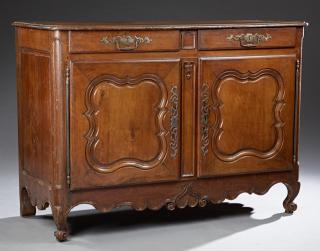 Appraisal: French Louis XV Style Carved Cherry Sideboard ear French Louis