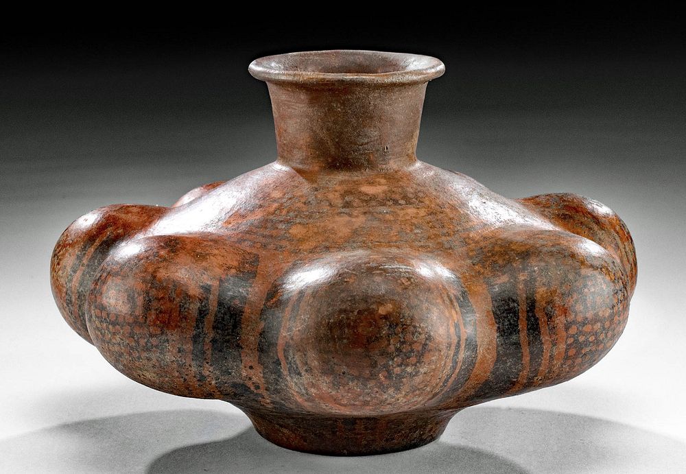 Appraisal: Post-Classic Colima Pottery Bulbous Jar Pre-Columbian West Mexico Colima Post-Classic