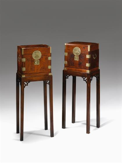 Appraisal: Fine and rare pair of Chinese huanghuali chests on stands