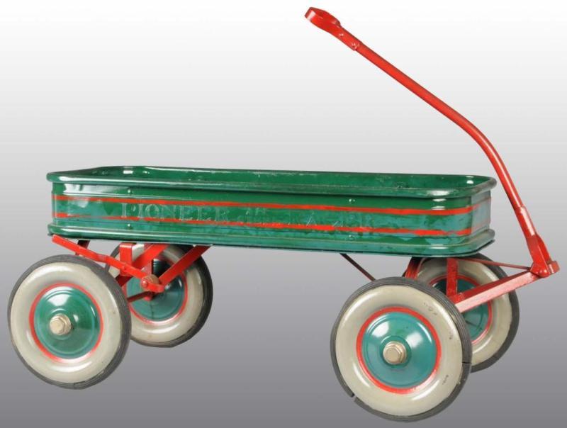 Appraisal: Pressed Steel Pioneer Racer Wagon Toy Description American One side