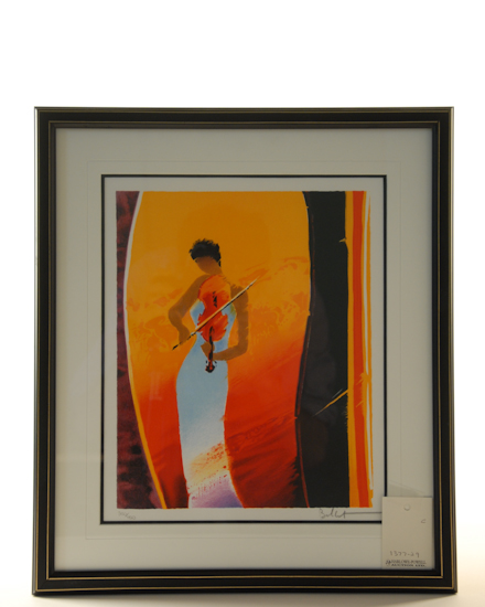 Appraisal: Emile Bellet Prelude Orange Lithograph With certificate of authenticity framed