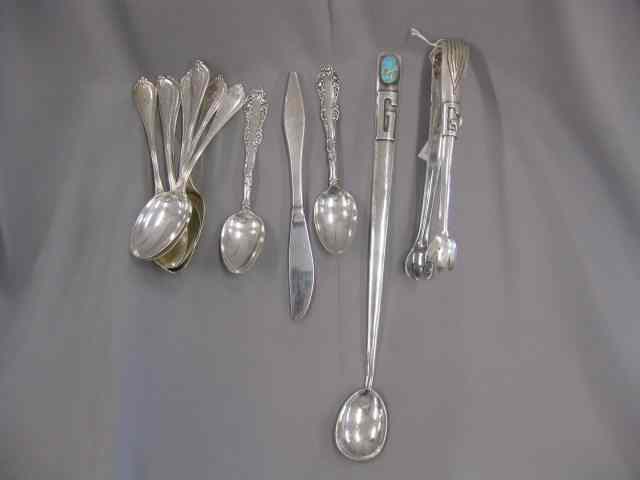 Appraisal: Estate Sterling Silver Flatware openwork handles '' across no monogram